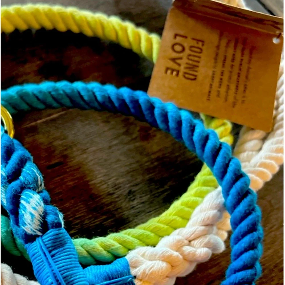 Hand-dyed Rope Leash in Blue Ombré (discontinued color)